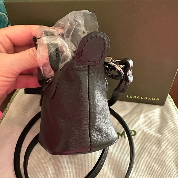 NWT Longchamp Le Pliage Cuir Nano Crossbody bag with box and dustbag - Picture 7 of 15